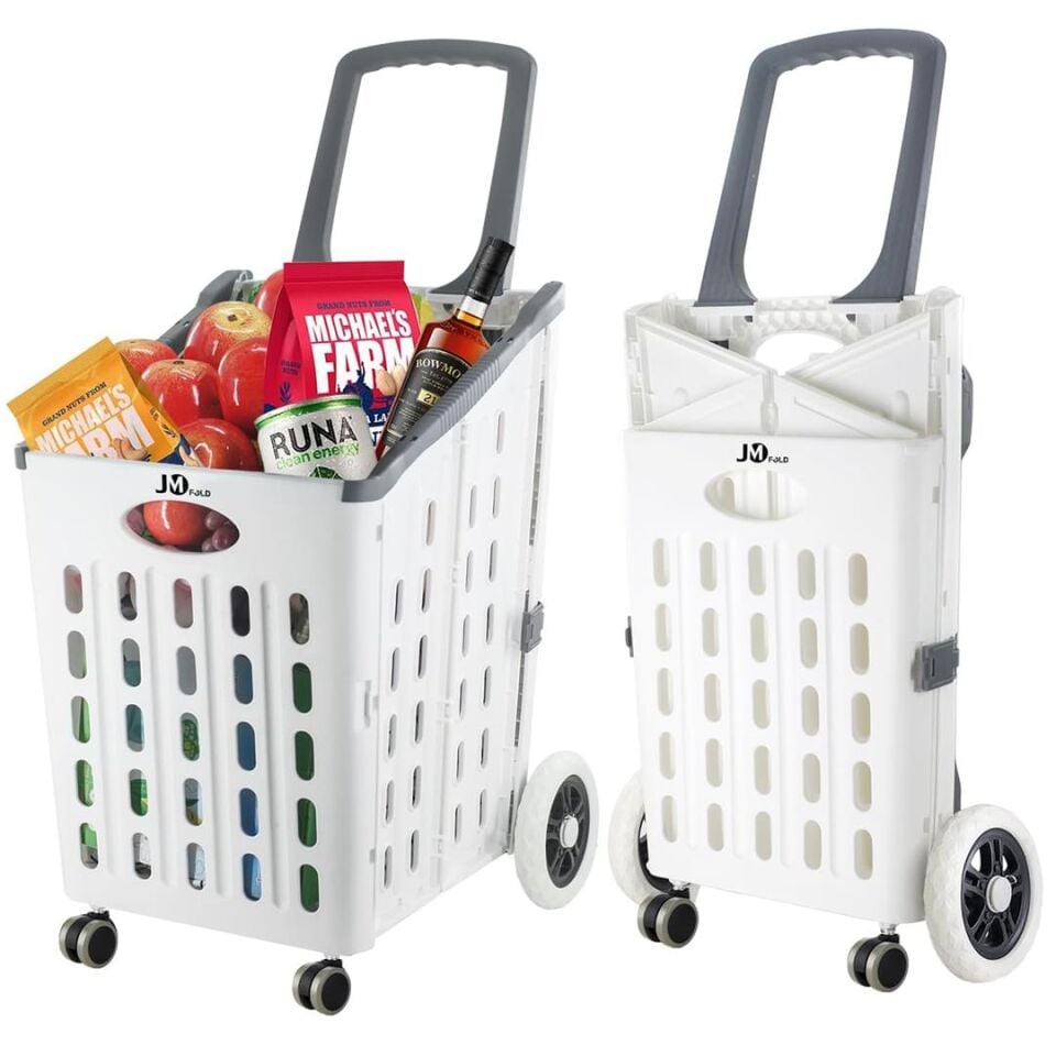 Ayt Sunup SN-27144 Katlanır 4 Tekerlekli Market Pazar Alışveriş Arabası 60 Kg Kapasiteli 75 Litre Hacim Katlanabilir