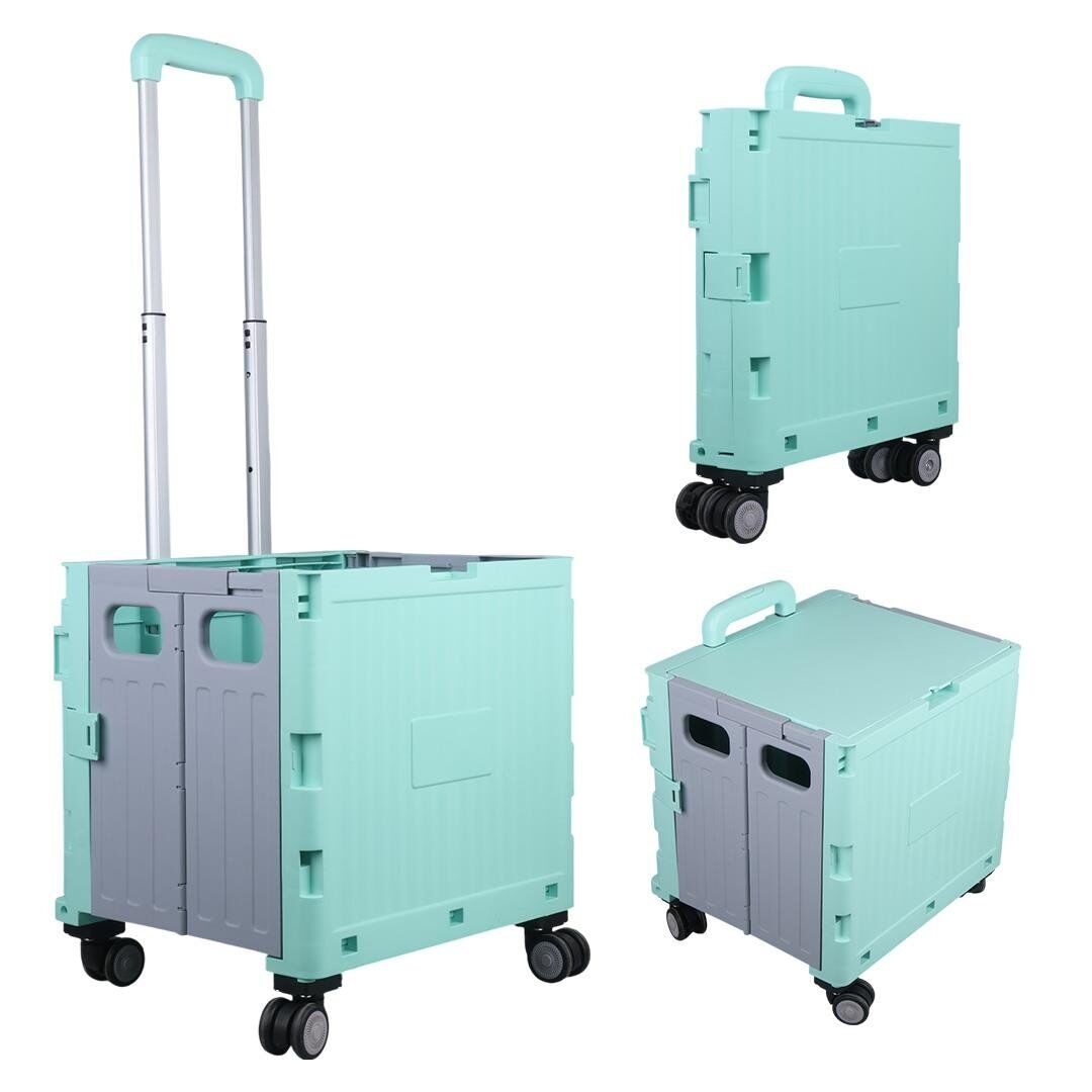Ayt Sunup SN-26966 Katlanabilir Market Pazar Kamp Tekerlekli Alışveriş Arabası 60 Kg Kapasiteli Çanta