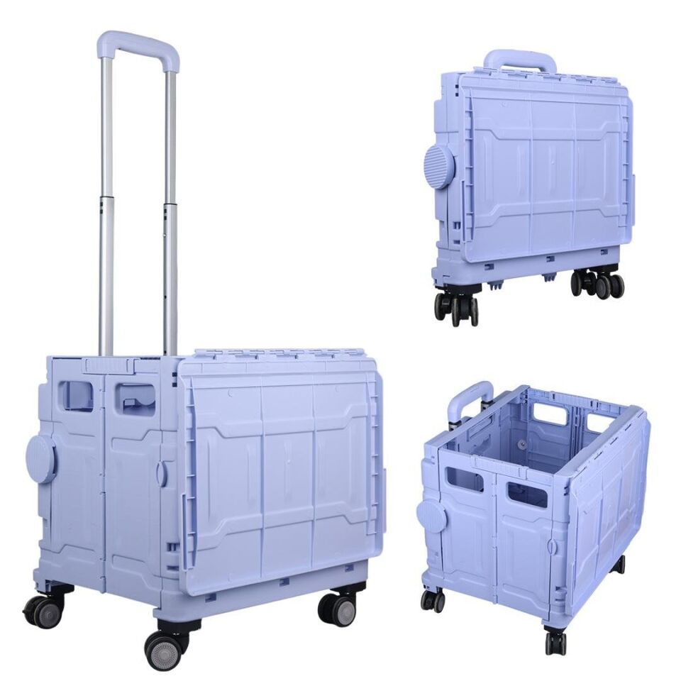 Ayt Sunup SN-26967 Katlanabilir Market Pazar Kamp Tekerlekli Alışveriş Arabası 60 Kg Kapasiteli Çanta