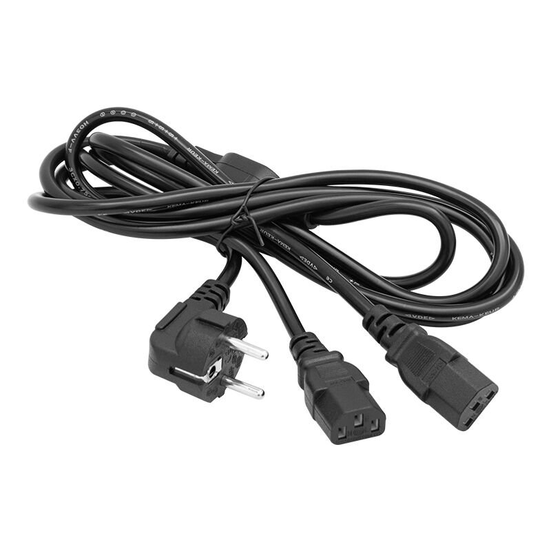Powermaster Tek Priz Çift Güç Çıkışlı 1.8 Metre Power Kablosu Monitör Elektirik Kablosu Tek Priz İki Monitör