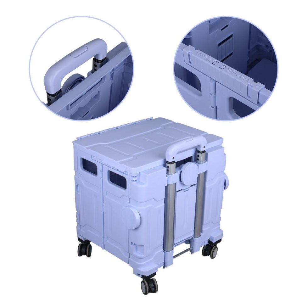 Ayt Sunup SN-26967 Katlanabilir Market Pazar Kamp Tekerlekli Alışveriş Arabası 60 Kg Kapasiteli Çanta