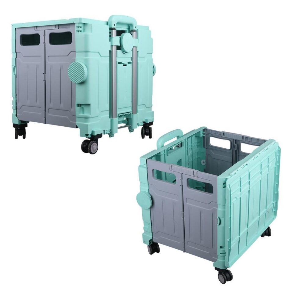 Ayt Sunup SN-26968 Katlanabilir Market Pazar Kamp Tekerlekli Alışveriş Arabası 60 Kg Kapasiteli Çanta