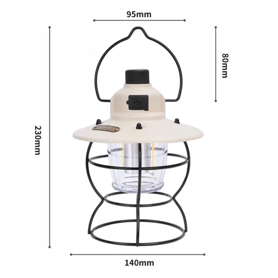 Ayt Powermaster PM-16042 Retro Led Şarjlı 3 Işık Modlu Aydınlatma Feneri Kamp Lambası Aydınlatma