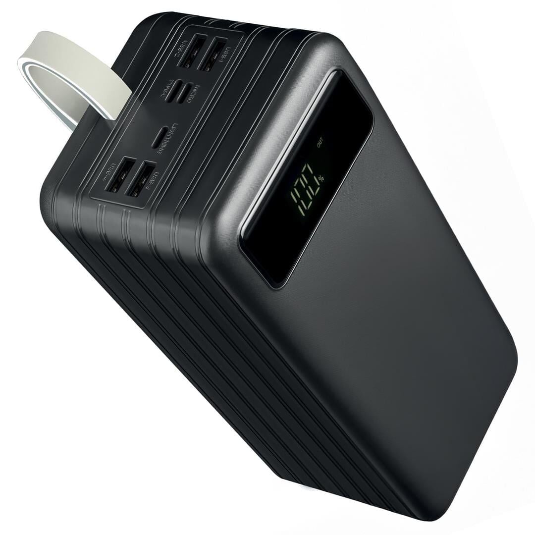 Powerway TX80 80.000Mah Kablolu Dijital Göstergeli Gerçek Fener Işıklı Kamp Siyah Powerbank