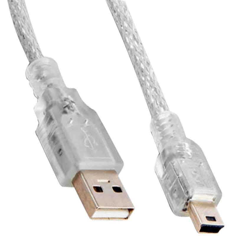 Ayt Usb 2.0 Şeffaf Usb 5 Metre Mini 5 Pin Kablo Oto Navigasyon Araç Kamera Şarj Kablosu