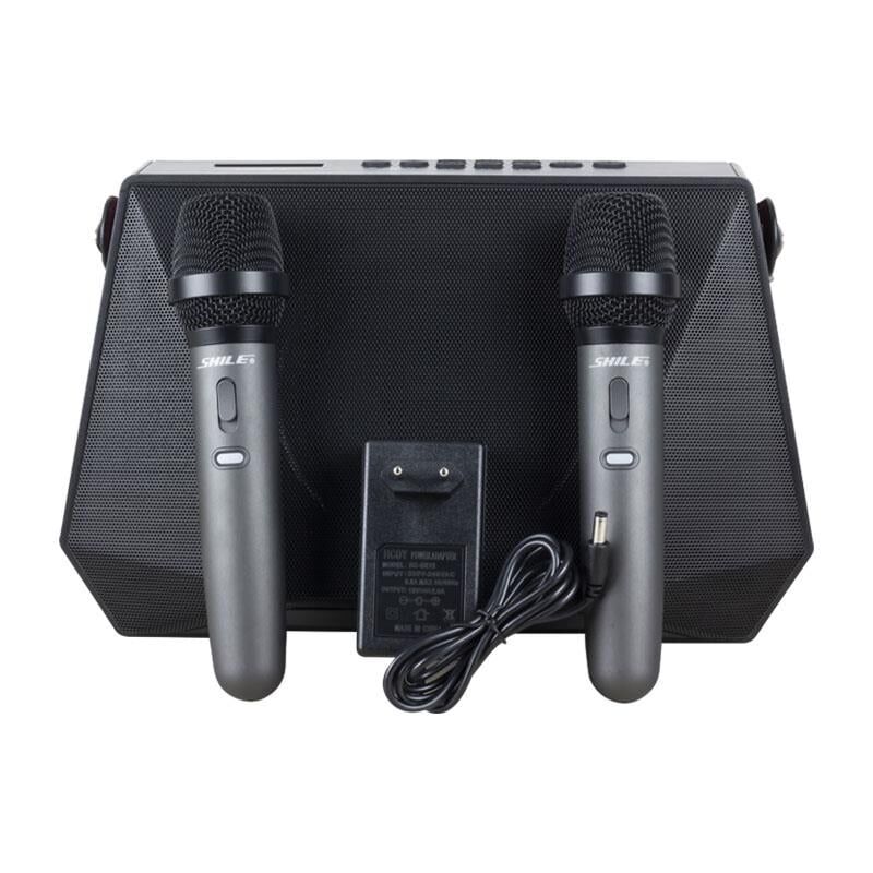 Shile SL-3A İki El Mikrofonlu Kumandalı Seyyar Anfi Portatif Hoparlör Bluetooth Taşınabilir