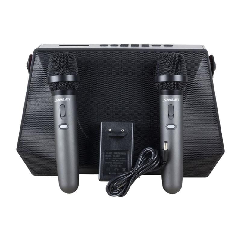 Shile SL-3A İki El Mikrofonlu Kumandalı Seyyar Anfi Portatif Hoparlör Bluetooth Taşınabilir