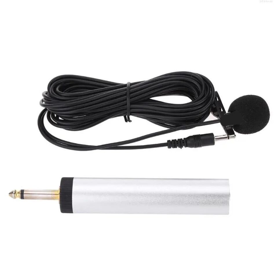 Magicvoice Mv-1899 3 Metre Kablolu Yaka Mikrofonu 3.5 mm Mikrofon 6.3 Verici Kablolu