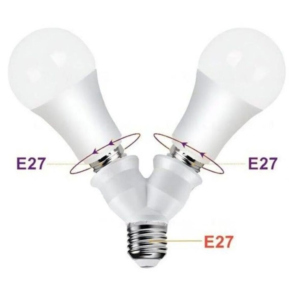 Ayt Ledx DY-101 E27 Duy Çoğaltıcı Tek Duydan Çift E27 Lamba Bağlantısı Duy Çoklayıcı
