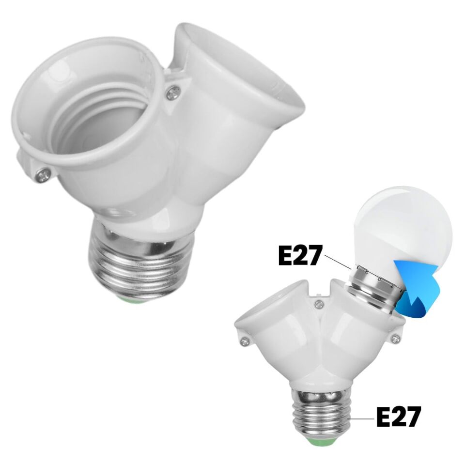 Ayt Ledx DY-101 E27 Duy Çoğaltıcı Tek Duydan Çift E27 Lamba Bağlantısı Duy Çoklayıcı