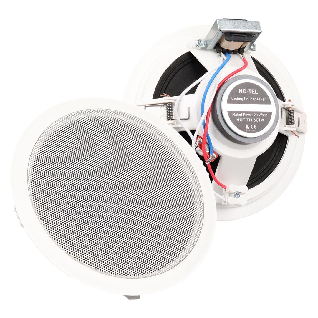 No-Tel TH6CTW 6 İnç 16 CM 20 Watt Beyaz Alçıpan Trafolu Hoparlör Tavan Kolonu Mağaza Cami Okul İçin