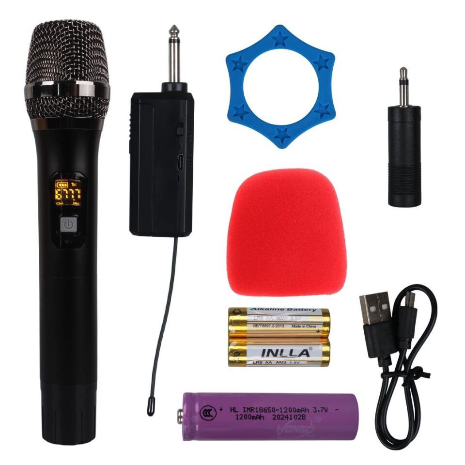 Ayt Magicvoice MV-21760 Uhf Ekranlı Kablosuz Telsiz Mikrofon Kablosuz El Mikrofonu 6.3 Mm Soketli Jack Girişli