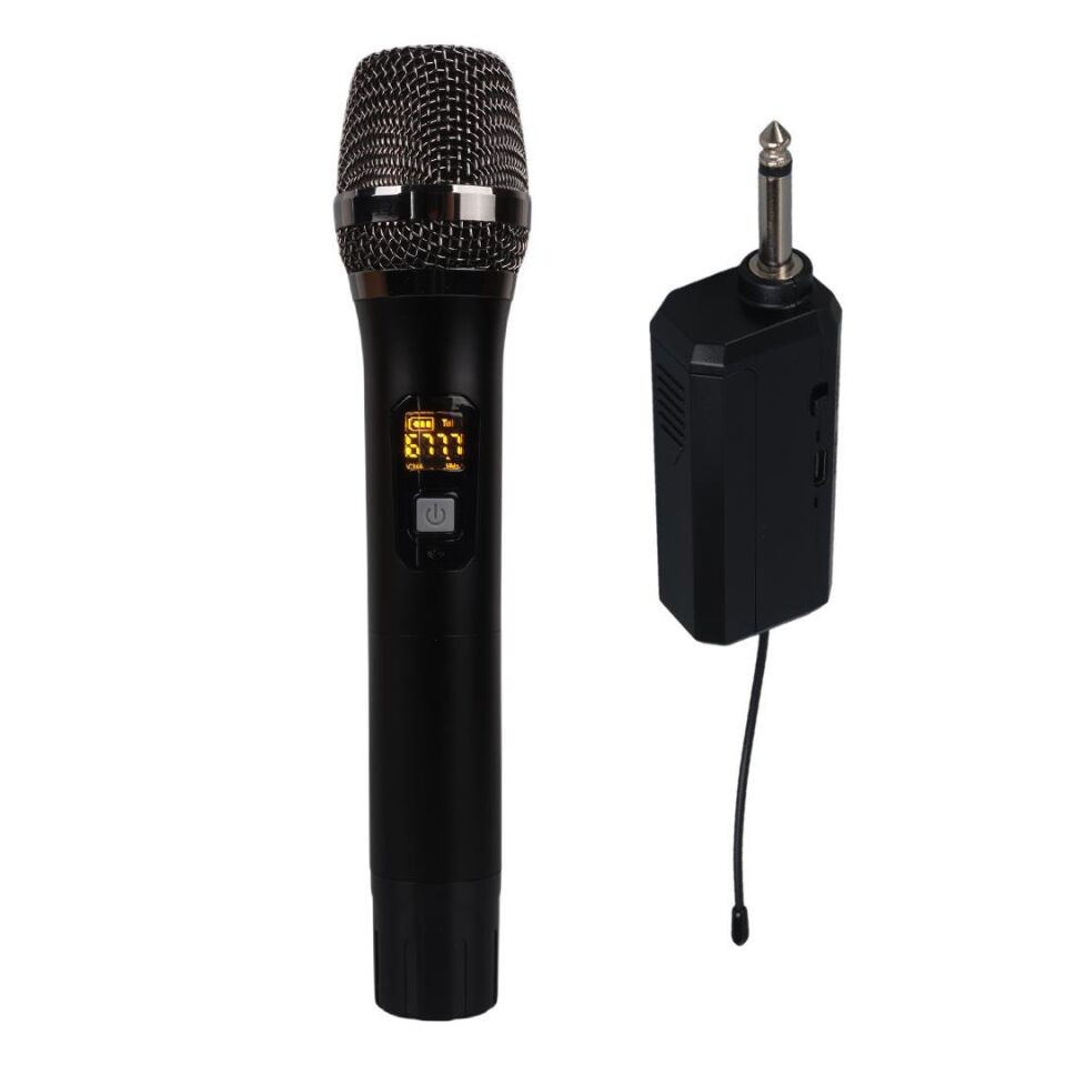 Ayt Magicvoice MV-21760 Uhf Ekranlı Kablosuz Telsiz Mikrofon Kablosuz El Mikrofonu 6.3 Mm Soketli Jack Girişli