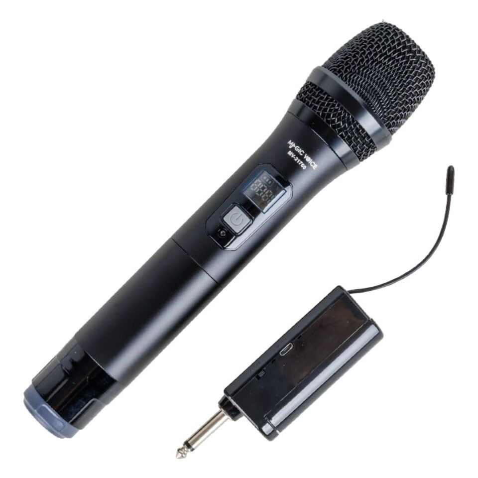 Ayt Magicvoice MV-21760 Uhf Ekranlı Kablosuz Telsiz Mikrofon Kablosuz El Mikrofonu 6.3 Mm Soketli Jack Girişli