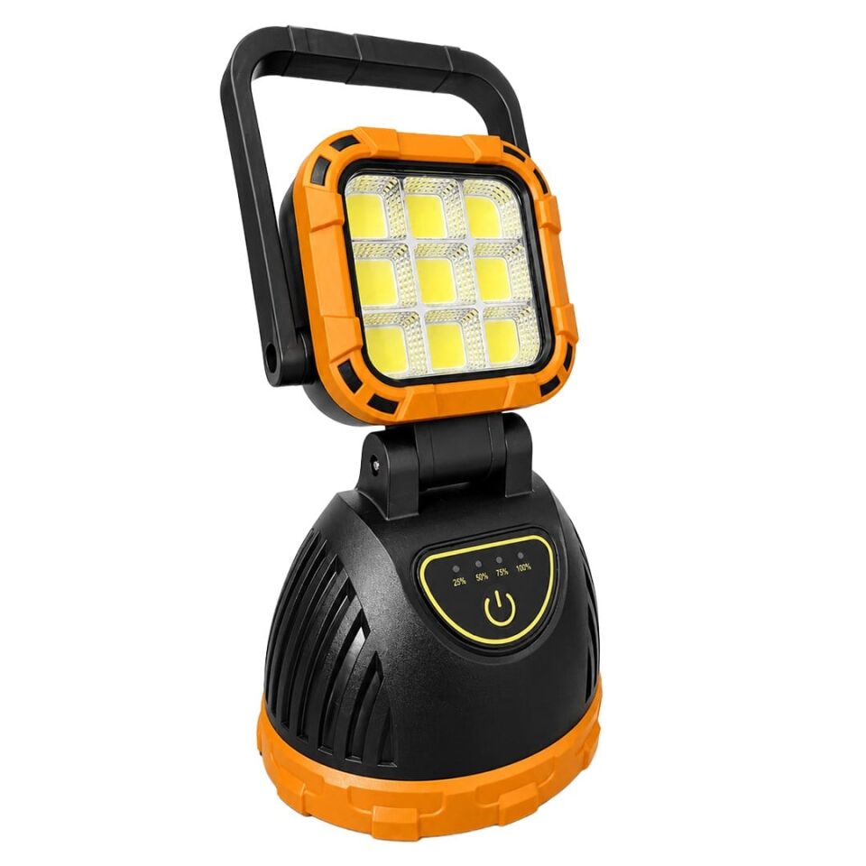 Powermaster PM-8033C 6 Modlu EL Feneri Ve Işıldak Acil Durum Lambası 9 Cob Ledli Solar Şarjlı