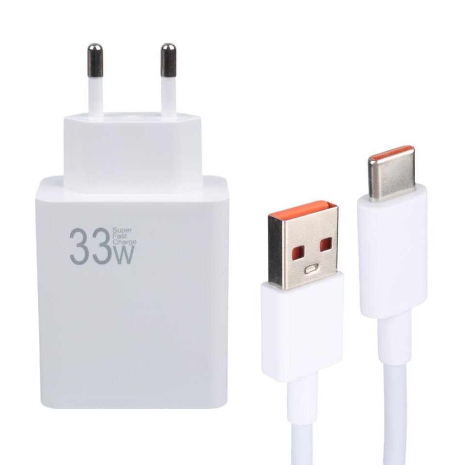 Weko WK-27876 M11 Beyaz 33 Watt Turbo Usb Şarj Başlık Adaptörü + Type-C Kablo