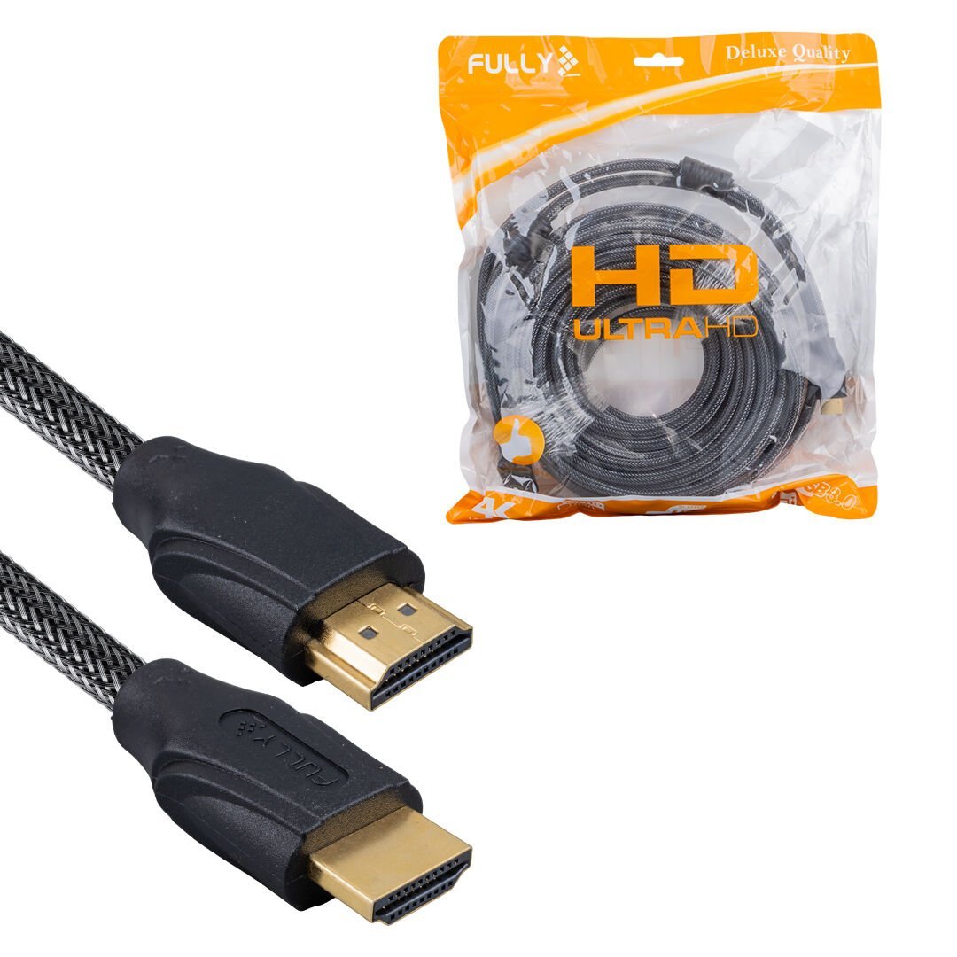 Ayt Fully G507e 15 Metre Örgülü Dol Uçlu Hdmi Kablo Bilgisayar Uydu Cihazı Lcd Led Tv İçin Görüntü AKtarma Kablosu