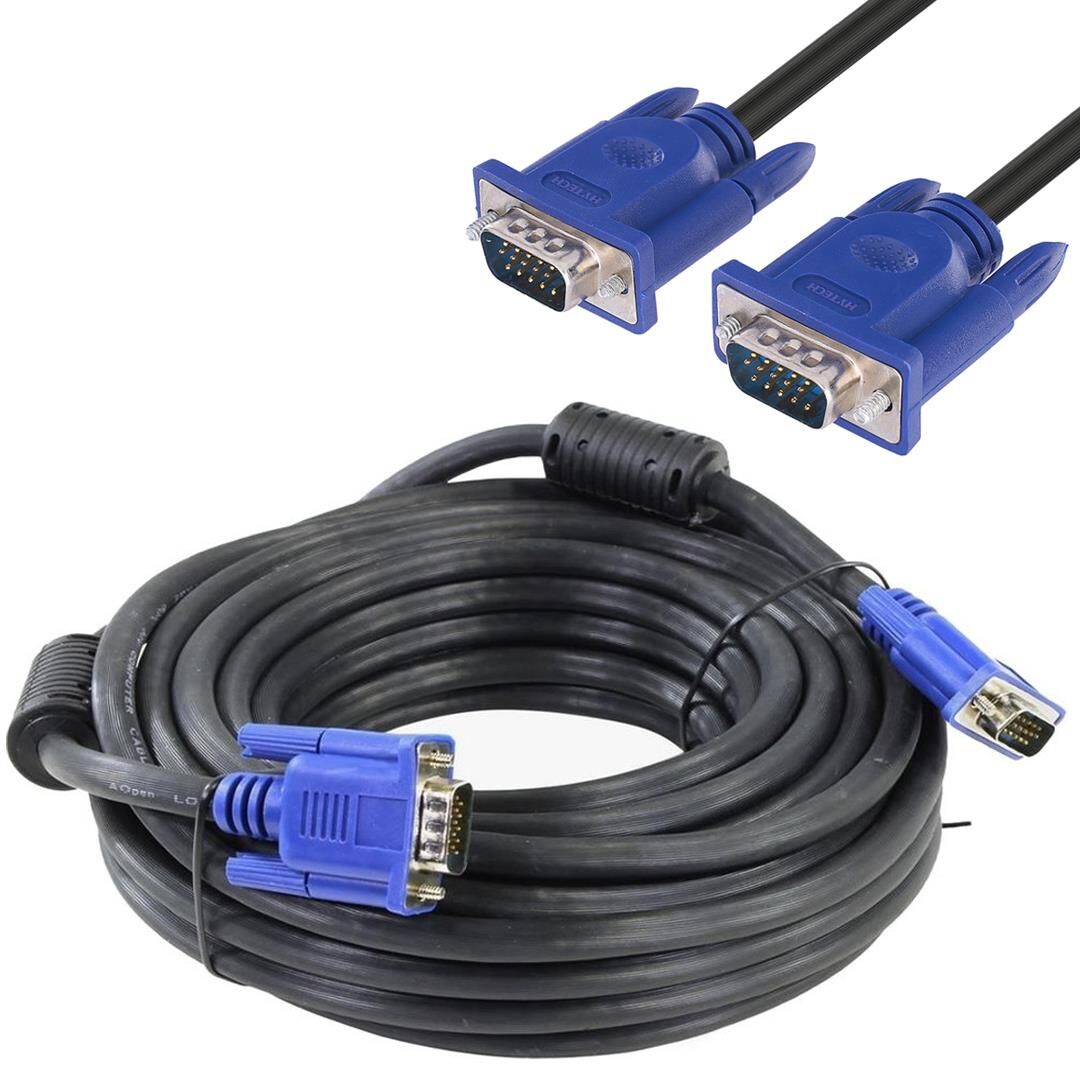Hytech HT-VGA15 15 Pin Erkek Erkek 15 Metre Vga Pc Bilgisayar Monitör Görüntü Aktarma Kablosu