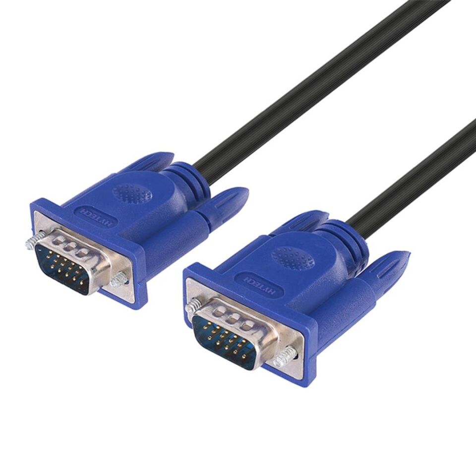 Hytech HT-VGA15 15 Pin Erkek Erkek 15 Metre Vga Pc Bilgisayar Monitör Görüntü Aktarma Kablosu