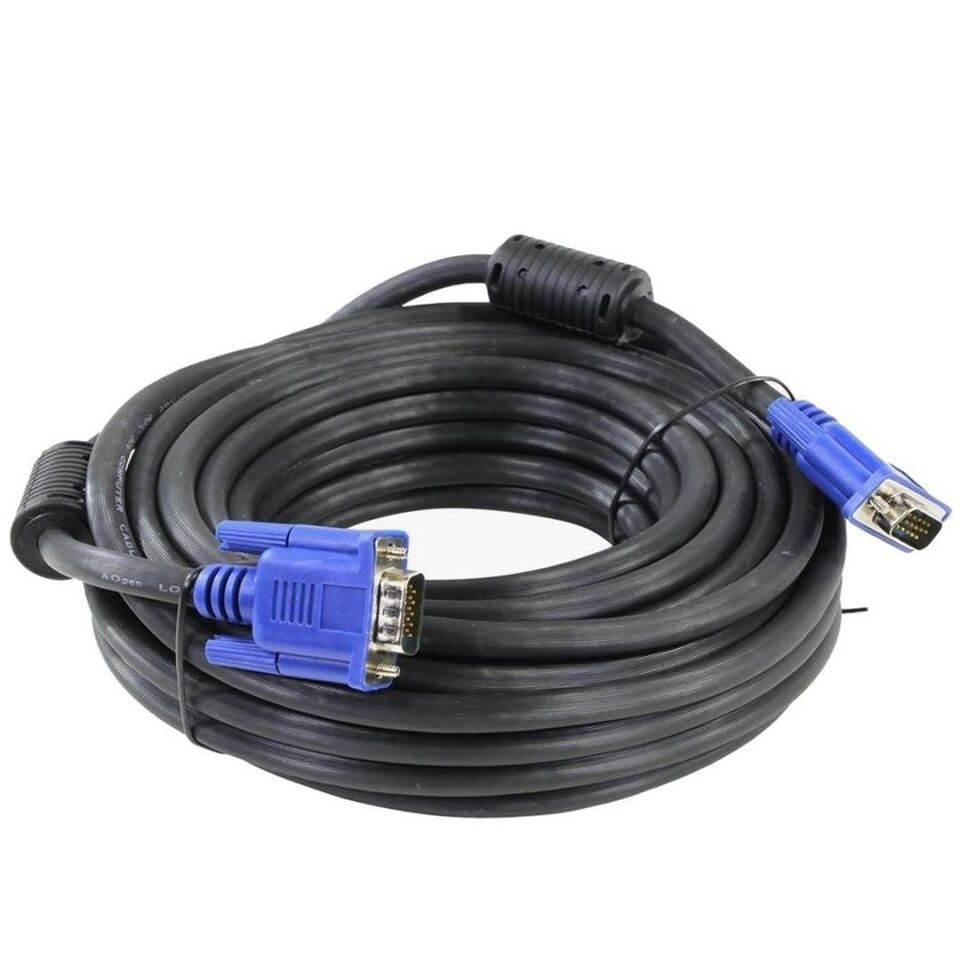 Hytech HT-VGA15 15 Pin Erkek Erkek 15 Metre Vga Pc Bilgisayar Monitör Görüntü Aktarma Kablosu