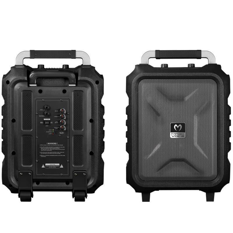 Magicvoice MV-2015 Vhf El+Yaka Mikrofonlu Usb Sd Bt 300W Siyah Taşınabilir Seyyar Anfi Mikrofonlu Amfi Hoparlör