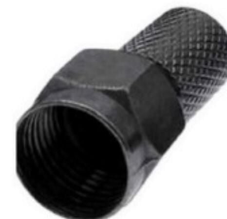 Ayt E-325 Siyah Contalı RG6 U6 22mm 1.Kalite F Konnektör 100'lü Poşet Uydu Soket Konnektörü
