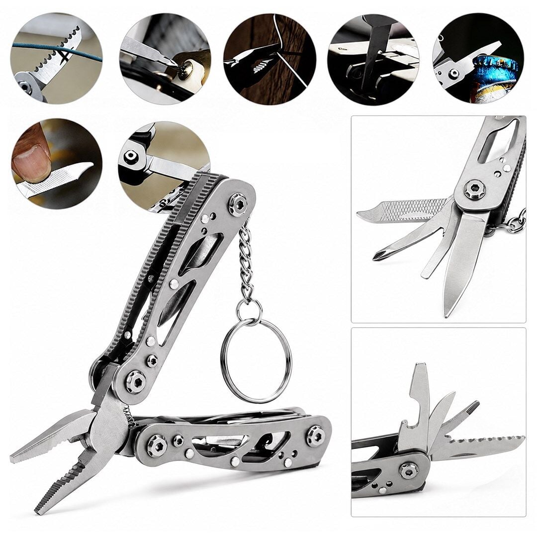 Powermaster PM-24603 Paslanmaz Çelik Katlanabilir Çok Fonksiyonlu Pense Multitool Çakı Anahtarlık