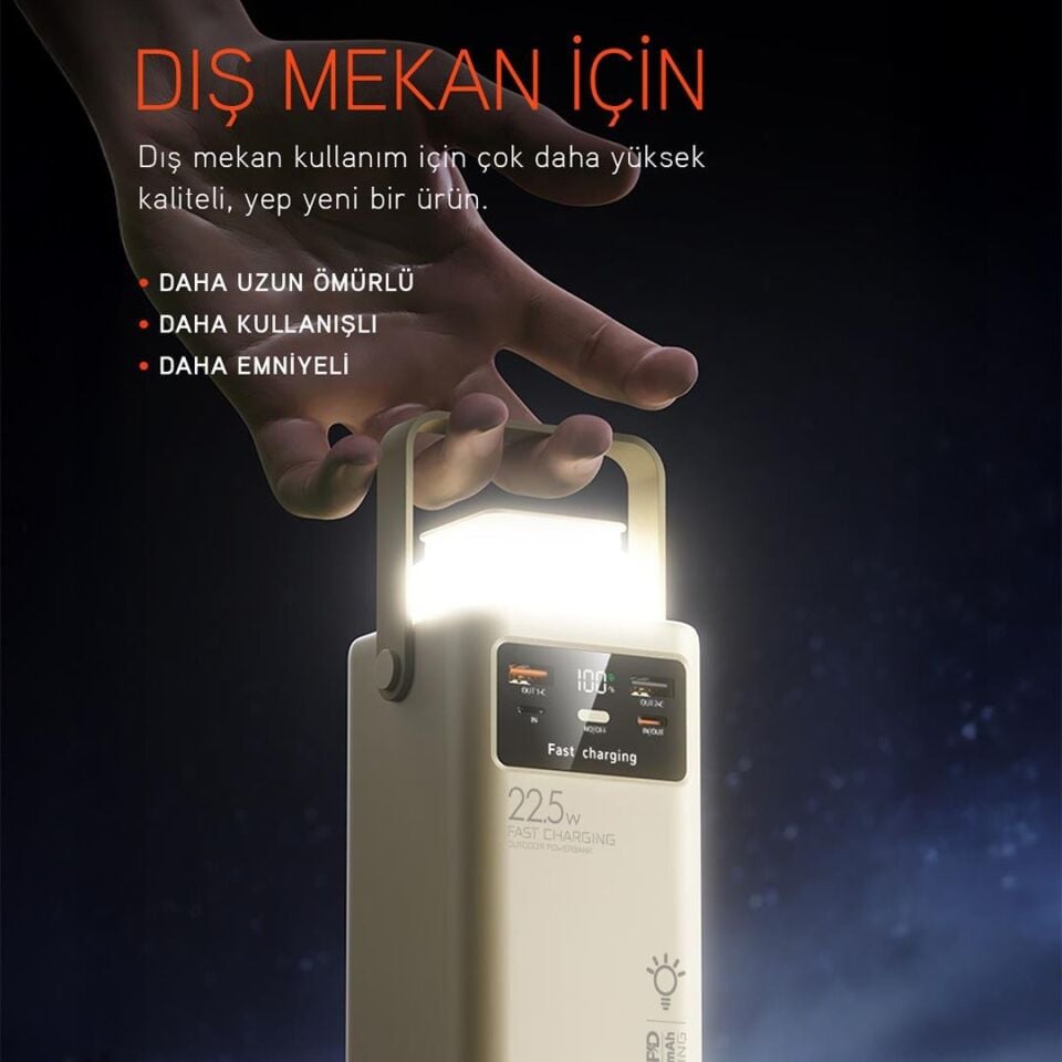 Powerway PD50 50.000Mah 22.5W Süper Hızlı Şarjlı Powerbank