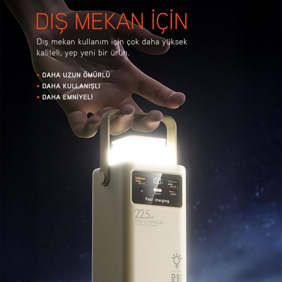 Powerway PD50 50.000Mah 22.5W Süper Hızlı Şarjlı Powerbank