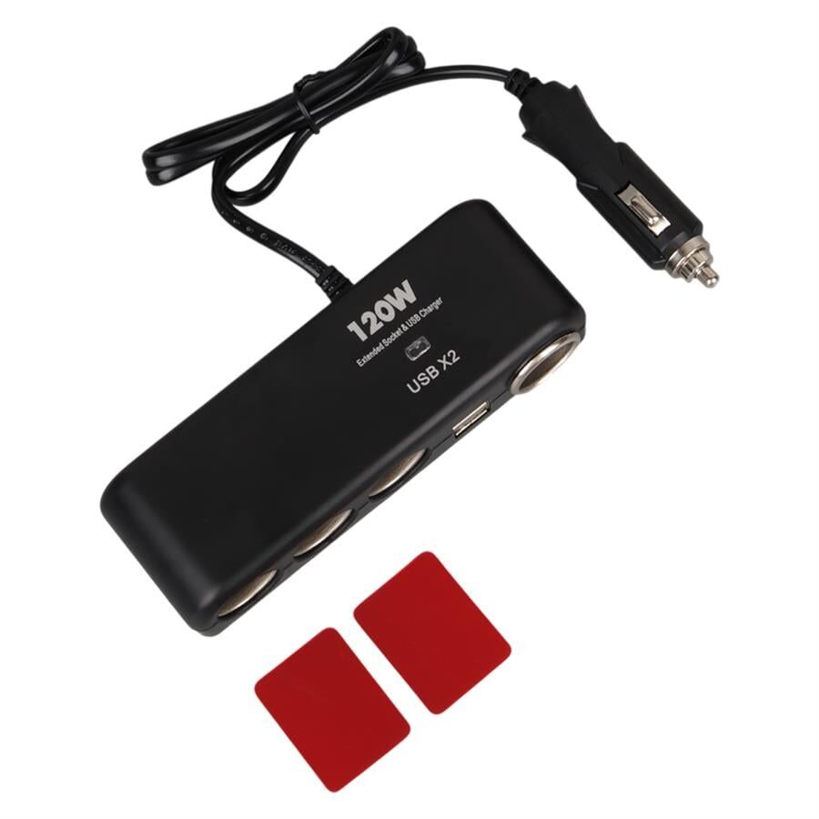 Olesson 1525 12-24V Çift USB'LI 120W 80cm Kablolu 4 LÜ Araç Oto Tır Çakmak Çoklayıcı Çakmaklık Çoğaltıcı