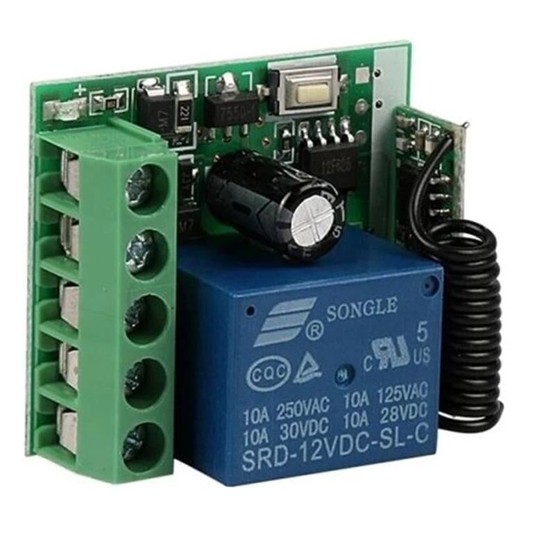Ayt Weko 12 Volt 433 Mhz Tek Kanallı RF Alıcı Verici Garaj Kumanda Devresi Röle Kartı Role