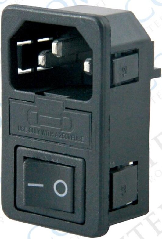 Ayt C14 Power Soket Erkek Aç Kapa On Off Anahtarlı Fuseli Kulaklız 3 Pinli Bilgisayar Pc Monitör Soketi