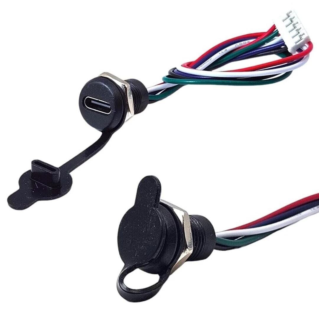 Ayt Intercom IC-266T-2 Pano Tip TYPE-C Şase Dişi 5 Pin Soketli Şarj Ve Data Bağlantı Modülü Soket Su Geçirmez