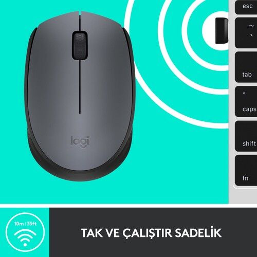 LOGITECH M170 USB SİYAH KABLOSUZ MOUSE 910-004642