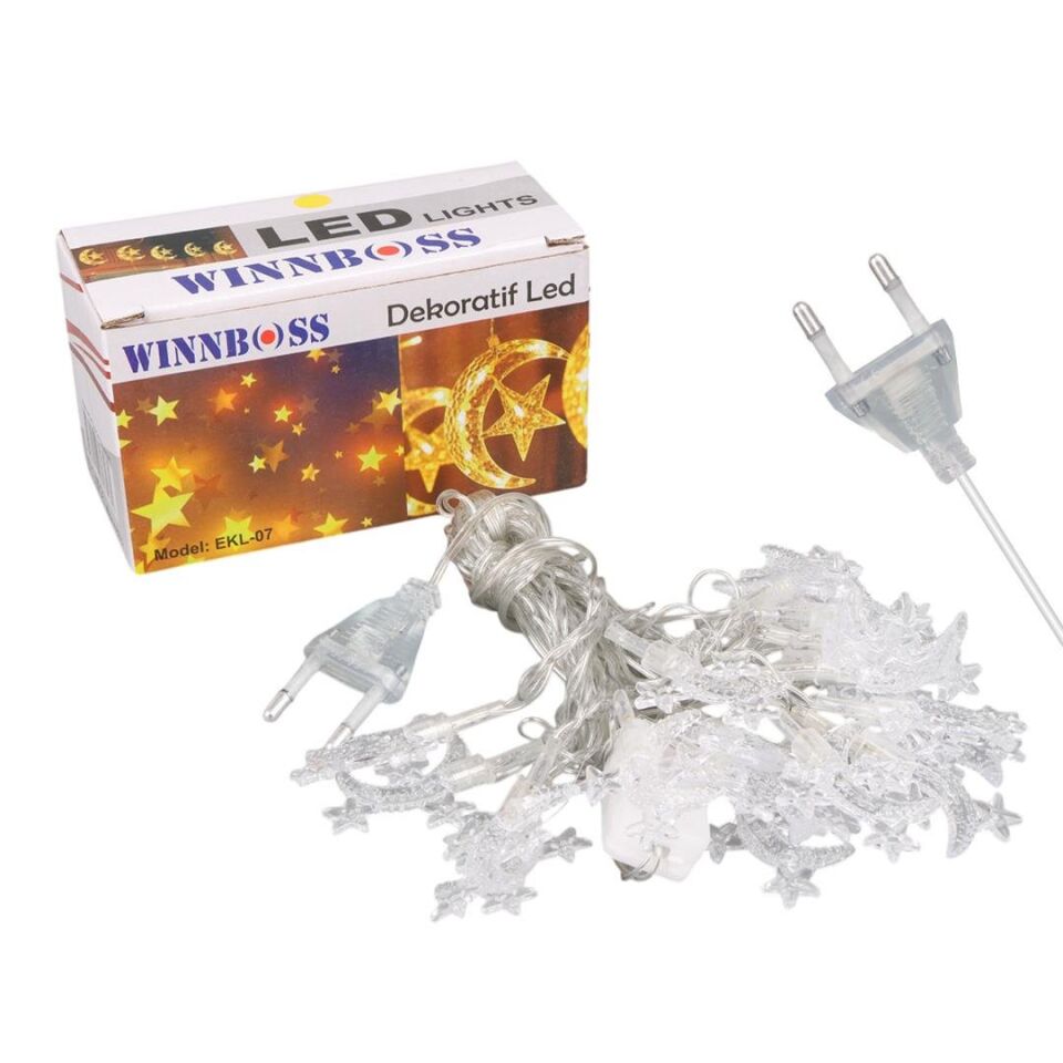 Winnboss WN-1181 5 Metre 20 Ledli Ay Yıldızlı Günışığı Sabit Led Dekoratif Led Aydınlatma 5 Watt Süsleme Işığı