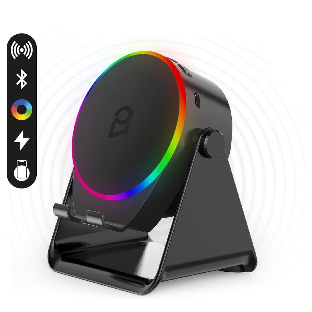 Enkado EKD-S10 5W İndüksiyonlu Bluetooth Hoparlör Ses Yükselten 2000Mah RGB Işıklı Standlı Speaker