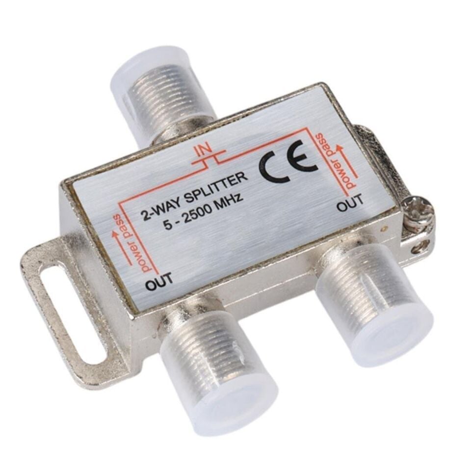 Ayt Herz HZ-2W 1-2 Anten Splitter 5-2500 Mhz Powerpass Uydu Siyyal Çoklayıcı