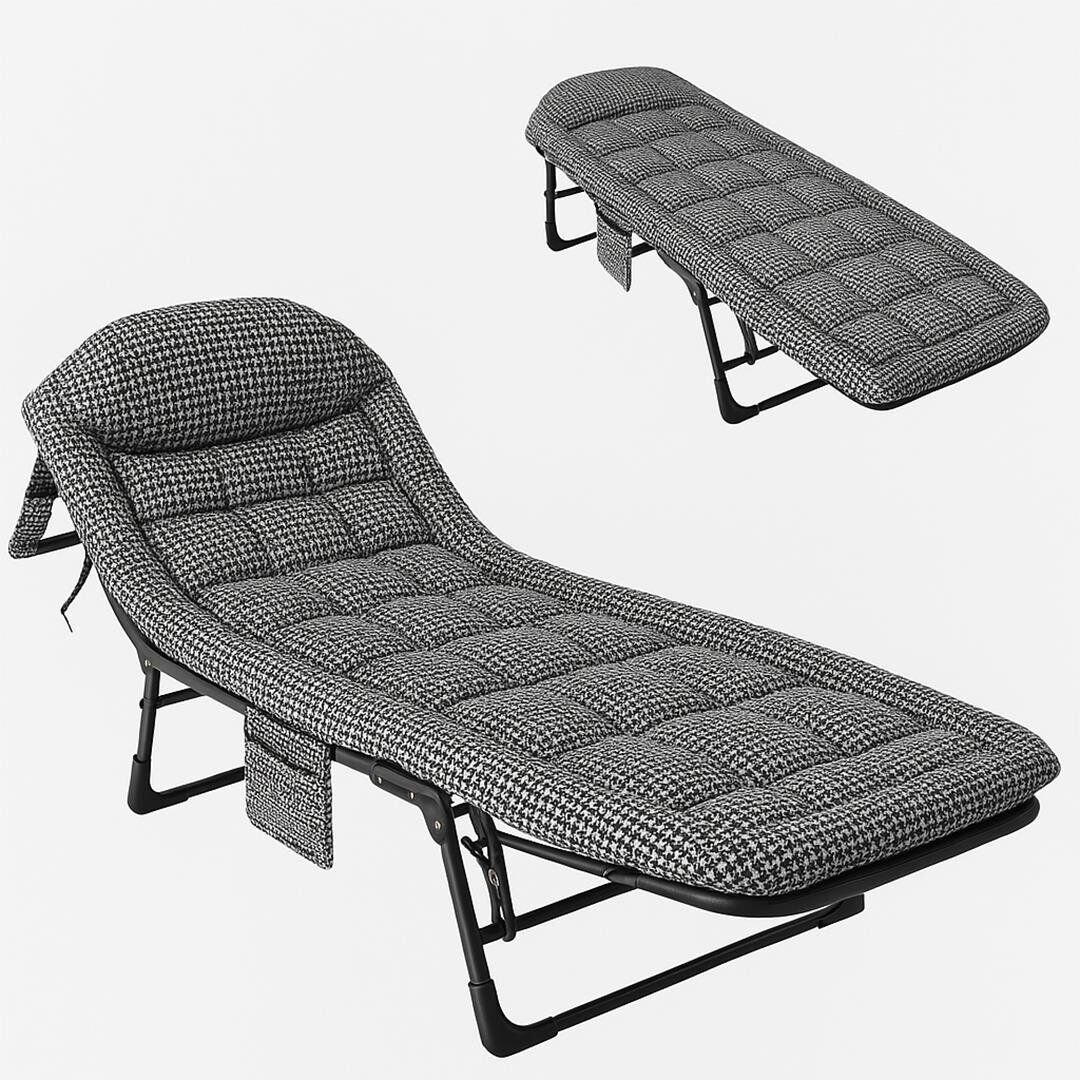 Ayt Sunup SN-26975 Taşınabilir Ayarlanabilir 5 Kademe Sünger Kamp Yatak Şezlong Açık Kazayağı Kamp Yatağı