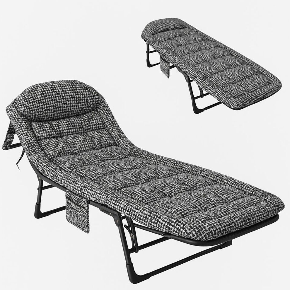 Ayt Sunup SN-26975 Taşınabilir Ayarlanabilir 5 Kademe Sünger Kamp Yatak Şezlong Açık Kazayağı Kamp Yatağı