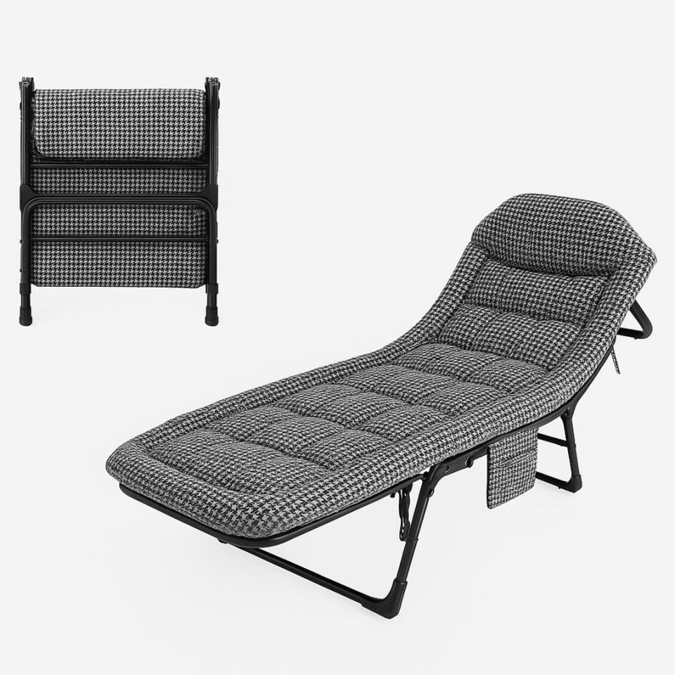 Ayt Sunup SN-26975 Taşınabilir Ayarlanabilir 5 Kademe Sünger Kamp Yatak Şezlong Açık Kazayağı Kamp Yatağı