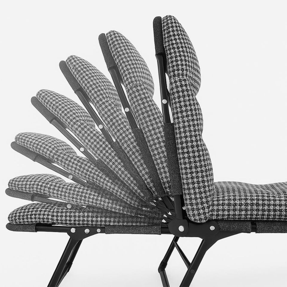 Ayt Sunup SN-26975 Taşınabilir Ayarlanabilir 5 Kademe Sünger Kamp Yatak Şezlong Açık Kazayağı Kamp Yatağı