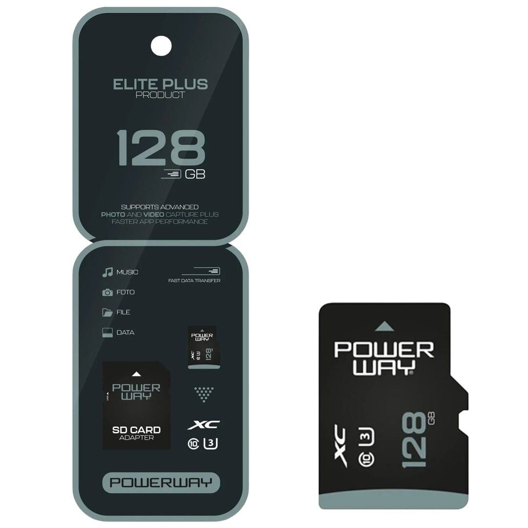 Powerway Elite Plus 128 GB Class 10 U3 XC Micro SD Hafıza Kartı