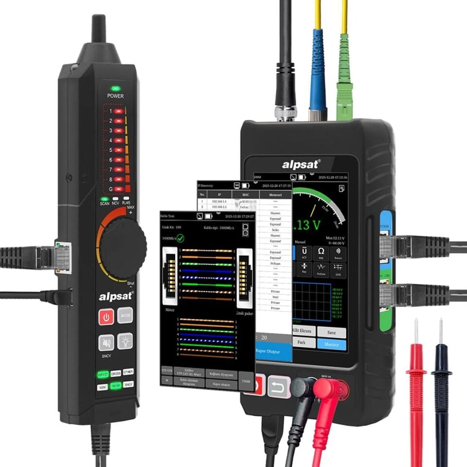 Alpsat AS328 RJ45 Fiber Optik Çok Fonksiyonlu Ethernet İnternet Kablo Test Cihazı