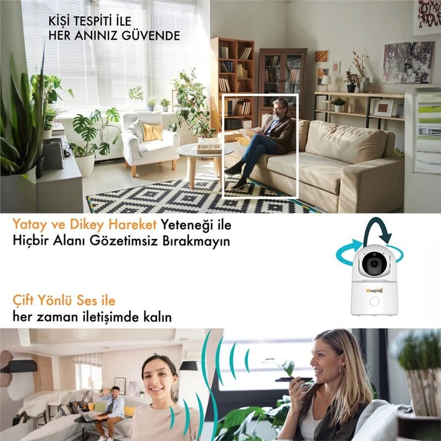 Ayt Whome Yapay Zeka Destekli 2 Mp Gece Görüşlü Dome Kamera