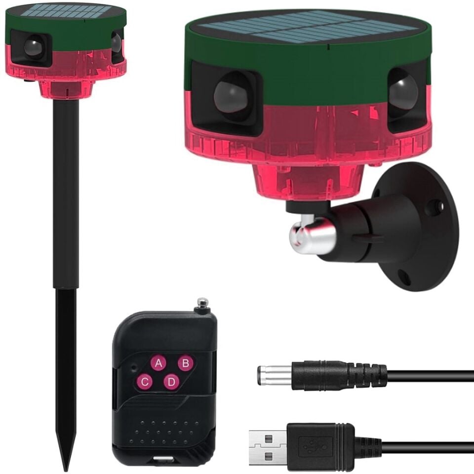 Powermaster PM-26946 DC 5V Solar Güneş Enerjili Sesli Hayvan Kovucu Alarm Cihazı