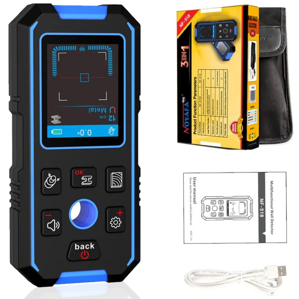 Noyafa NF-518 Dijital 3İn1 Duvar Tarayıcı Lazer Metre Dedektör Seviye Ölçüm Cihazı