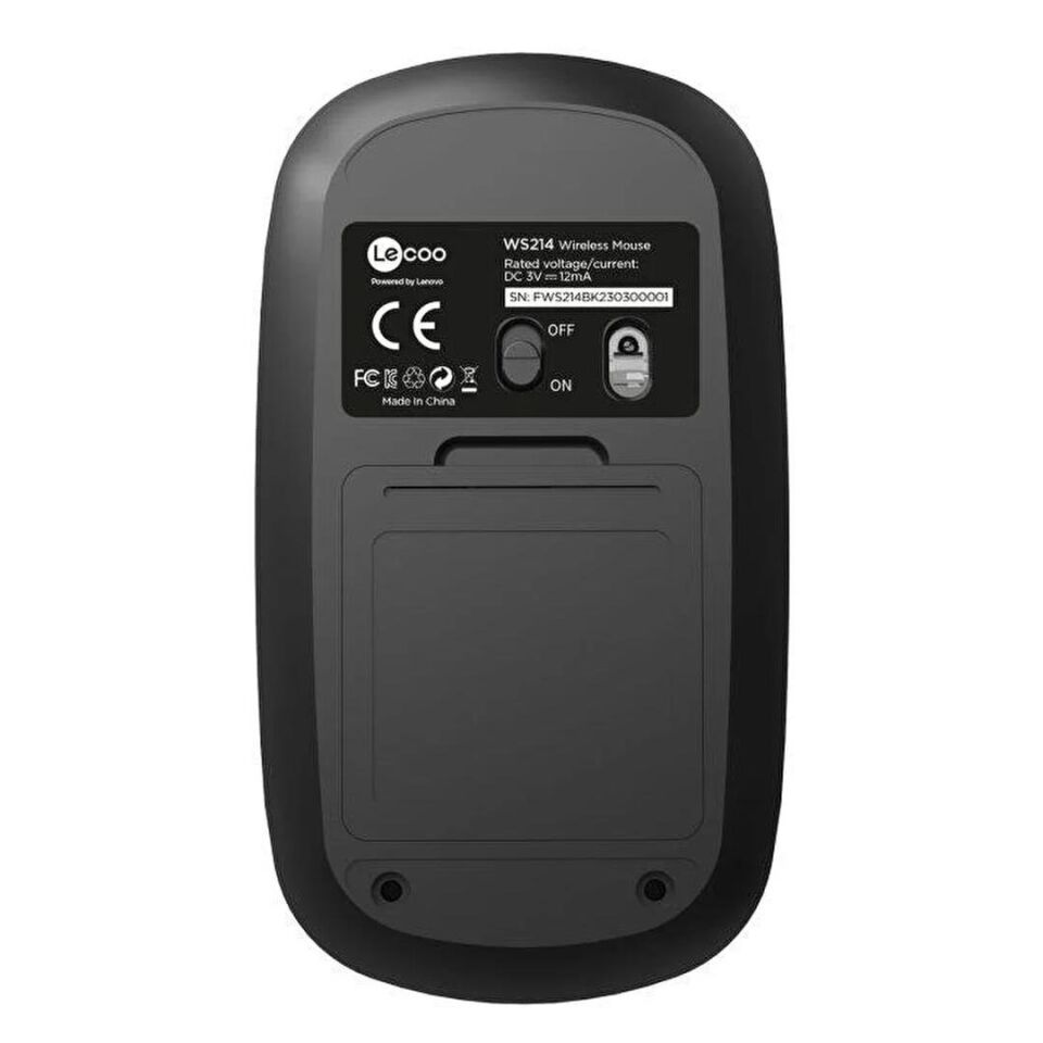 Lenovo Lecoo WS214 2.4Ghz Kablosuz 1200DPI Siyah Optik Mouse