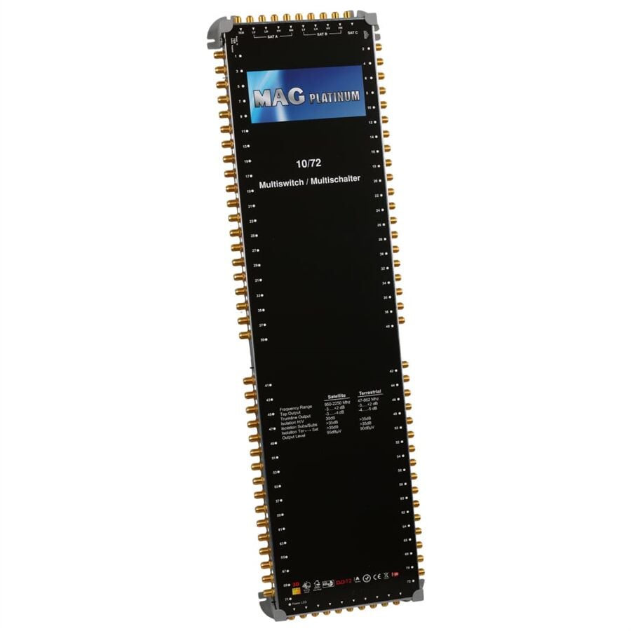 Mag Platinum MP 10/72 Multiswitch 10 Giriş 72 Çıkışlı Merkezi Hibrit 4K Ve 3D Destekli Uydu Santrali