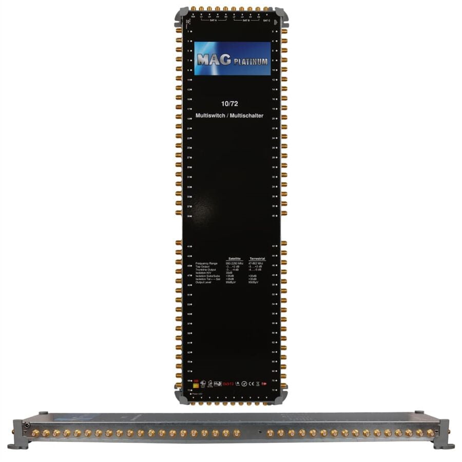 Mag Platinum MP 10/72 Multiswitch 10 Giriş 72 Çıkışlı Merkezi Hibrit 4K Ve 3D Destekli Uydu Santrali