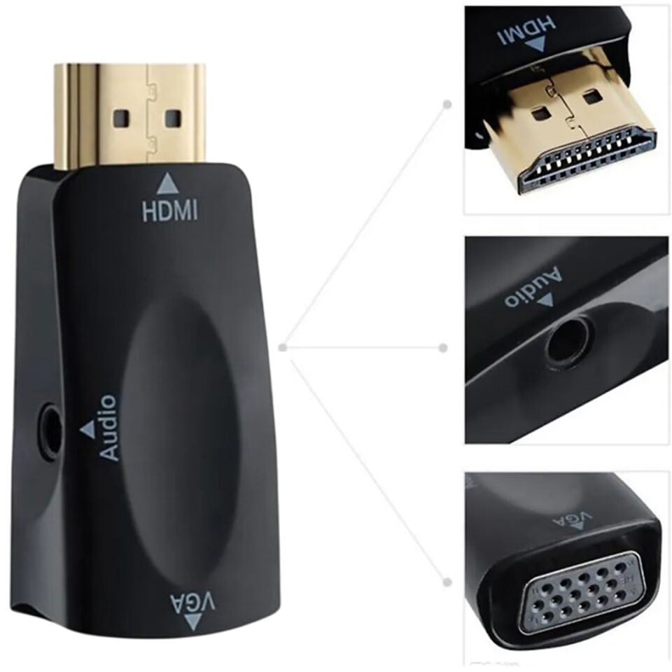 Powermaster PM-13645 HDMI Erkek To VGA Dişi Audio Girişli Çevirici Aparat